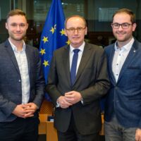JVP-Bildungsreise nach Brüssel: Treffen mit Spitzenkandidat Karas