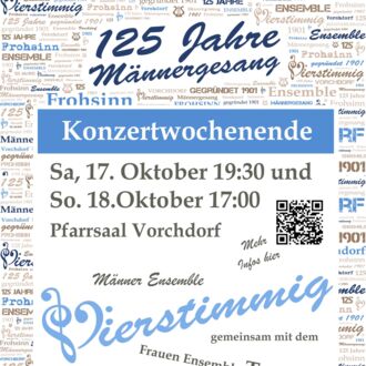Konzertwochenende 125 Jahre Männergesang in Vorchdorf