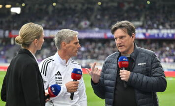 Dietmar Kühbauer und Andreas Herzog vor dem Spiel der ADMIRAL Bundesliga zwischen FK Austria Wien und LASK in der 32. Runde in der Generali-Arena in Wien am Sonntag, 17.05.2026. (Foto: FOTOKERSCHI / WERNER KERSCHBAUMMAYR)
