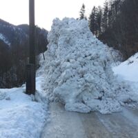 Lawine verschüttet Gemeindestraße in Molln