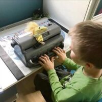 Glücksstern für jungen Schüler